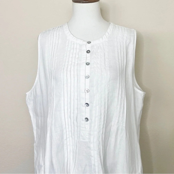 Quince 100% Organic Cotton Gauze Sleeveless Swing Dress Ivory Size Large - Picture 7 of 15